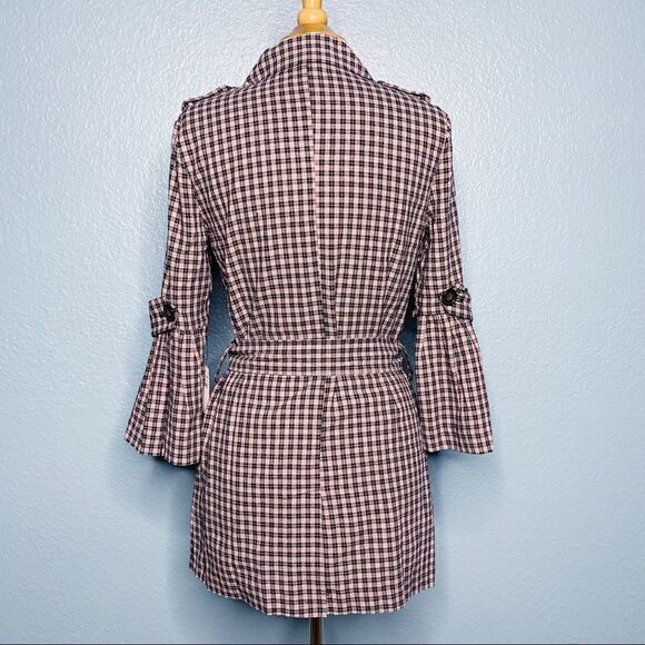14th & Union Pink Adobe Plaid Trench Coat NWT - Picture 7 of 8